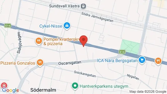 Lägenheter att hyra i Sundsvall - kort over placeringen