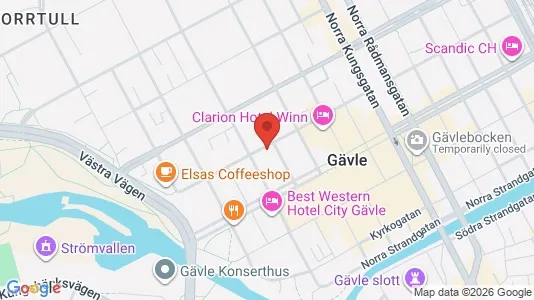 Lägenheter att hyra i Gävle - kort over placeringen