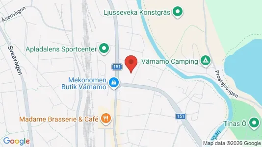Lägenheter att hyra i Värnamo - kort over placeringen