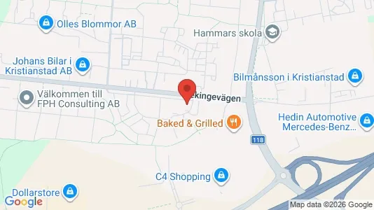Lägenheter att hyra i Kristianstad - kort over placeringen