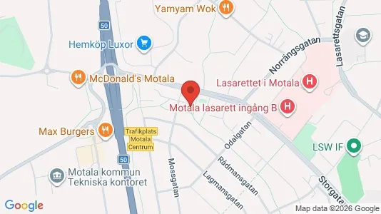Lägenheter att hyra i Motala - kort over placeringen