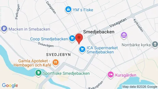 Lägenheter att hyra i Smedjebacken - kort over placeringen