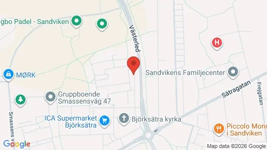 Lägenheter att hyra i Sandviken - kort over placeringen