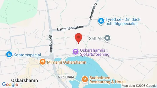 Lägenheter att hyra i Oskarshamn - kort over placeringen