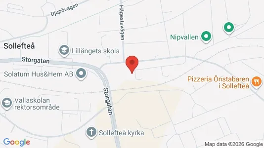 Lägenheter att hyra i Sollefteå - kort over placeringen