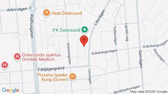 Lägenheter att hyra i Östersund - kort over placeringen