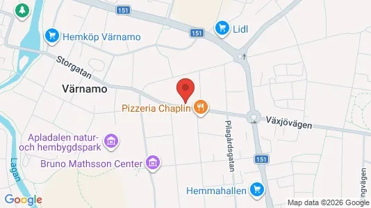 Lägenheter att hyra i Värnamo - kort over placeringen