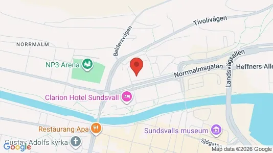 Lägenheter att hyra i Sundsvall - kort over placeringen