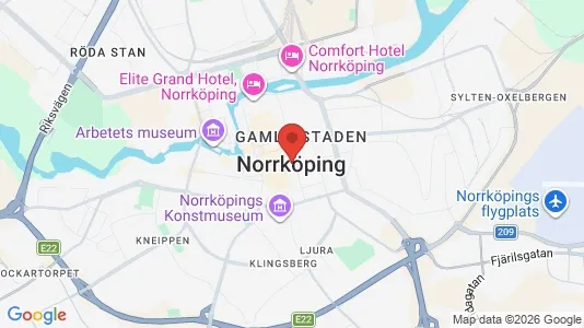 Lägenheter att hyra i Norrköping - kort over placeringen