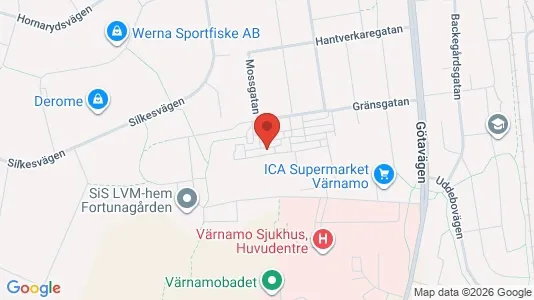 Lägenheter att hyra i Värnamo - kort over placeringen