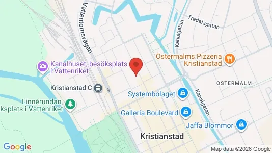 Lägenheter att hyra i Kristianstad - kort over placeringen