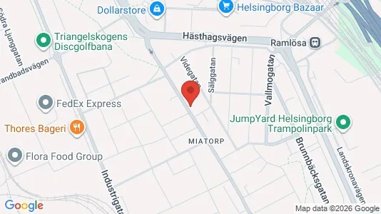 Lägenheter att hyra i Helsingborg - kort over placeringen