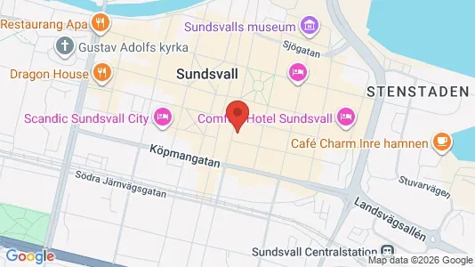 Lägenheter att hyra i Sundsvall - kort over placeringen