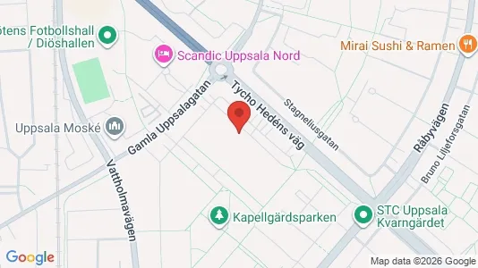 Lägenheter att hyra i Uppsala - kort over placeringen