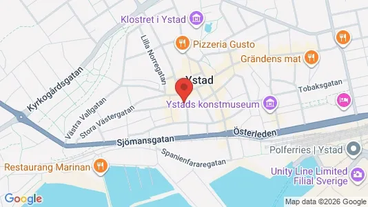 Lägenheter att hyra i Ystad - kort over placeringen