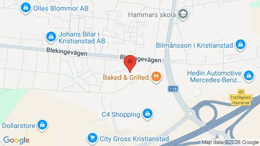 Lägenheter att hyra i Kristianstad - kort over placeringen