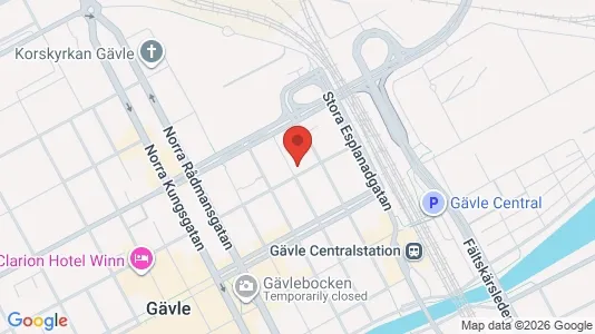 Lägenheter att hyra i Gävle - kort over placeringen