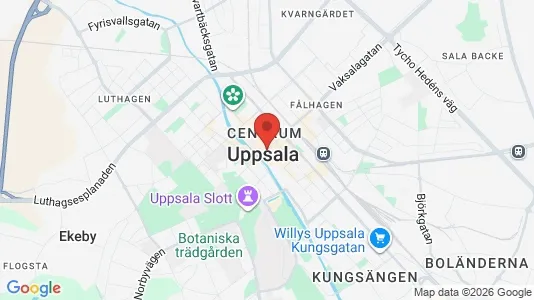 Lägenheter att hyra i Uppsala - kort over placeringen