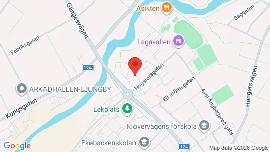 Lägenheter att hyra i Ljungby - kort over placeringen