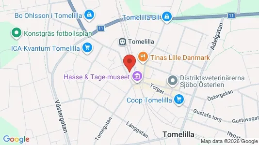 Lägenheter att hyra i Tomelilla - kort over placeringen