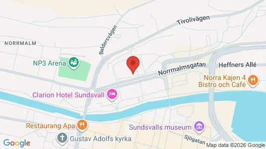 Lägenheter att hyra i Sundsvall - kort over placeringen