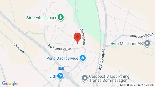 Lägenheter att hyra i Tranås - kort over placeringen