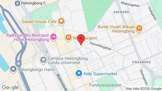 Lägenheter att hyra i Helsingborg - kort over placeringen