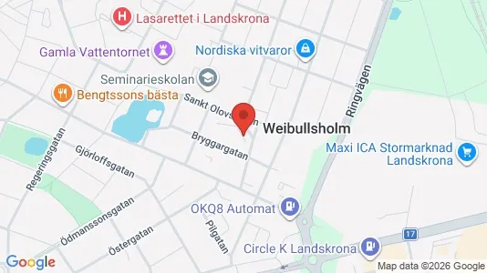 Lägenheter att hyra i Landskrona - kort over placeringen