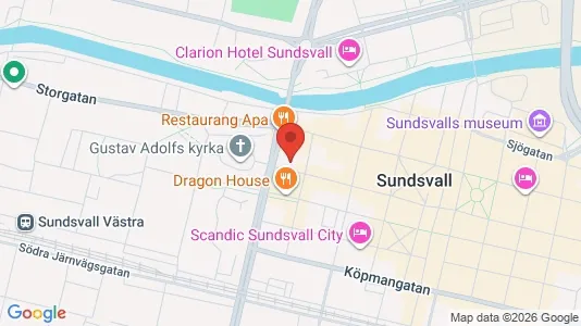 Lägenheter att hyra i Sundsvall - kort over placeringen