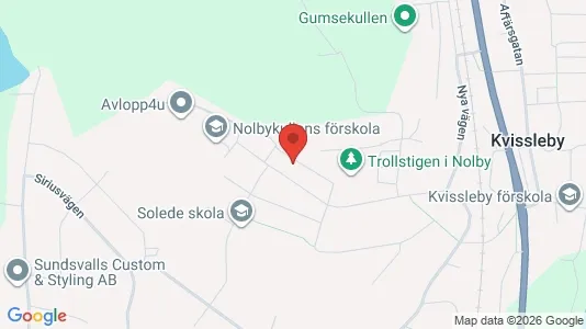 Lägenheter att hyra i Sundsvall - kort over placeringen