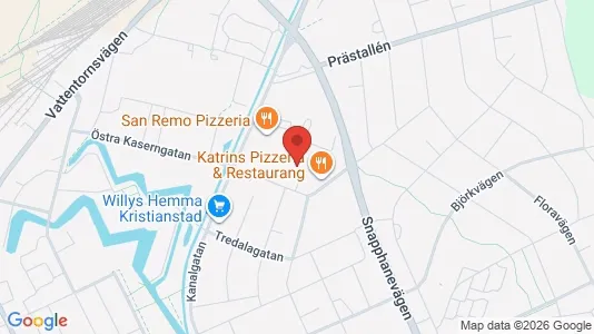 Lägenheter att hyra i Kristianstad - kort over placeringen