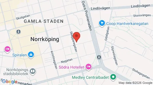 Lägenheter att hyra i Norrköping - kort over placeringen