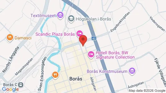 Lägenheter att hyra i Borås - kort over placeringen