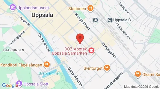 Lägenheter att hyra i Uppsala - kort over placeringen