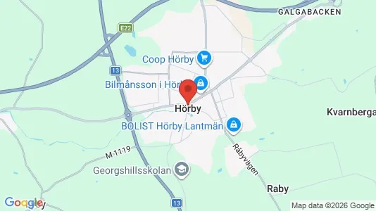 Hus att hyra i Hörby - kort over placeringen
