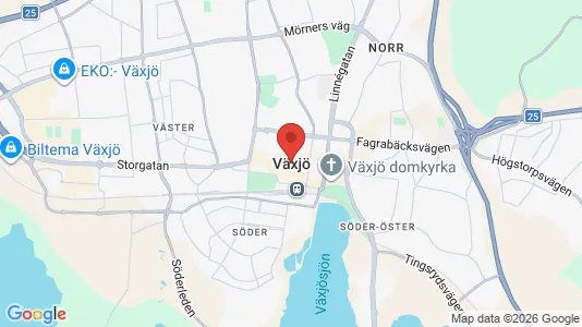 Hus att hyra i Växjö - kort over placeringen