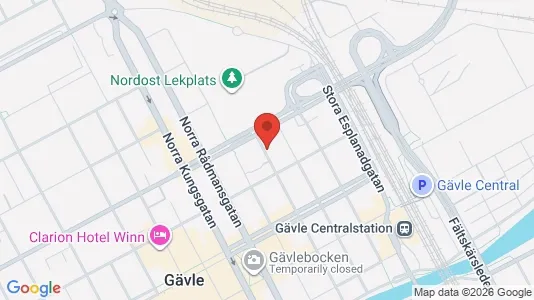 Lägenheter att hyra i Gävle - kort over placeringen