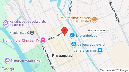 Lägenheter att hyra i Kristianstad - kort over placeringen
