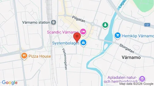 Lägenheter att hyra i Värnamo - kort over placeringen