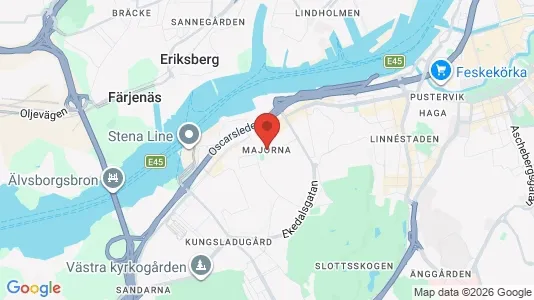 Rum att hyra i Majorna-Linné - kort over placeringen
