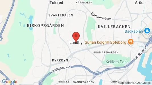 Lägenheter att hyra i Lundby - kort over placeringen