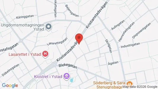 Lägenheter att hyra i Ystad - kort over placeringen