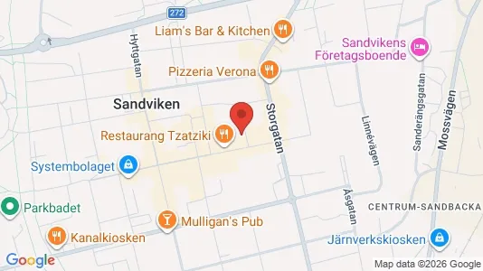 Lägenheter att hyra i Sandviken - kort over placeringen