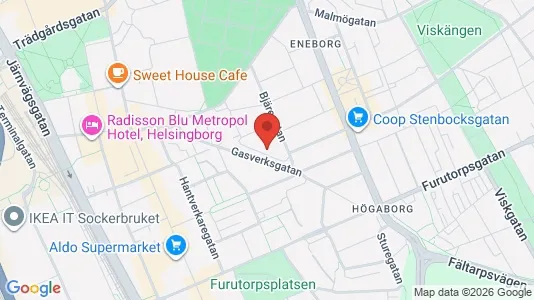 Lägenheter att hyra i Helsingborg - kort over placeringen