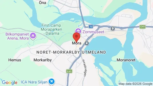 Hus att hyra i Mora - kort over placeringen