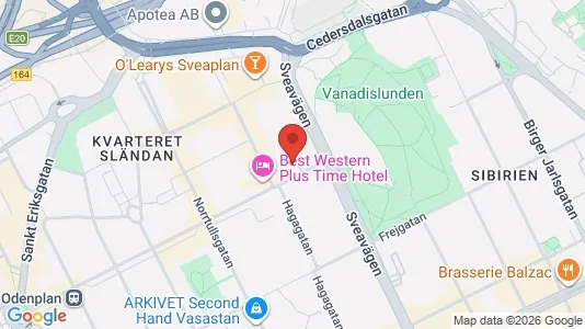 Lägenheter att hyra i Vasastan - kort over placeringen