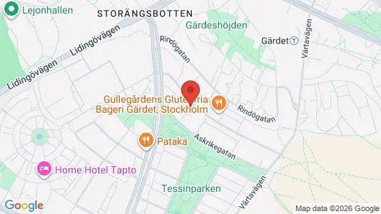Lägenheter att hyra i Gärdet/Djurgården - kort over placeringen