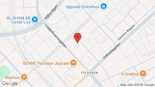 Lägenheter att hyra i Uppsala - kort over placeringen
