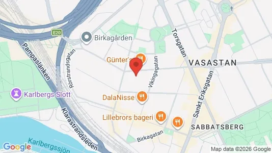 Lägenheter att hyra i Vasastan - kort over placeringen