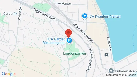 Lägenheter att hyra i Gärdet/Djurgården - kort over placeringen
